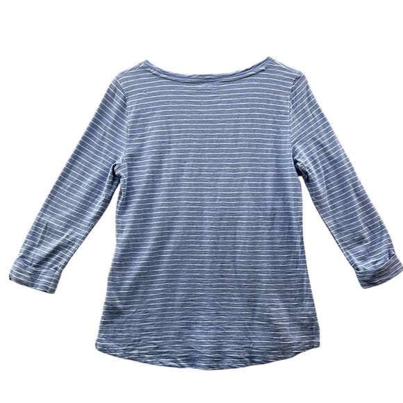 Talbots Blue Embroidered French Lady Poodle Shopping Cuff Sleeve Top Women S - Picture 3 of 6